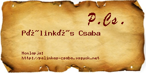 Pálinkás Csaba névjegykártya